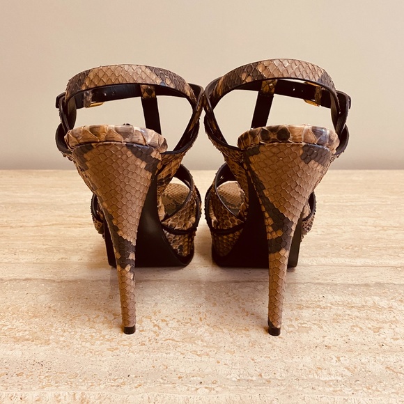 Saint Laurent Tribute Python Platform Sandals - Picture 6 of 11